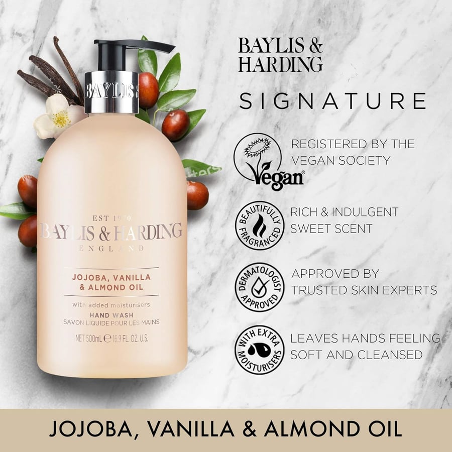 Baylis & Harding Jojoba, Vanilla & Möndluolía Hand Sápa, 500 ml