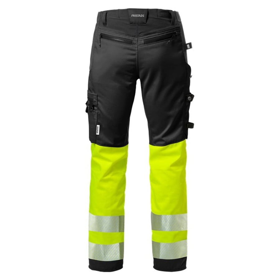 Fristads smíðabuxur teygju HiViz/svartar, dömu