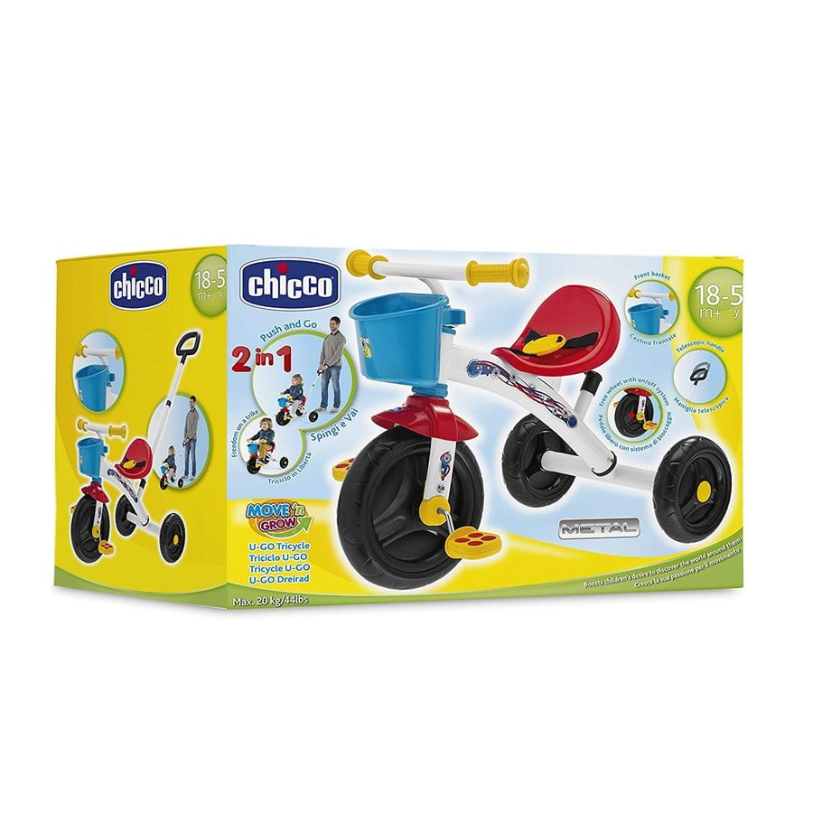Chicco þríhjól m foreldrastöng