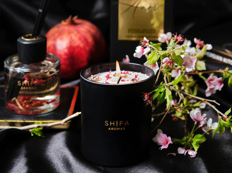 Shifa Aromas Anor ilmkerti í svörtu glasi 30 cl