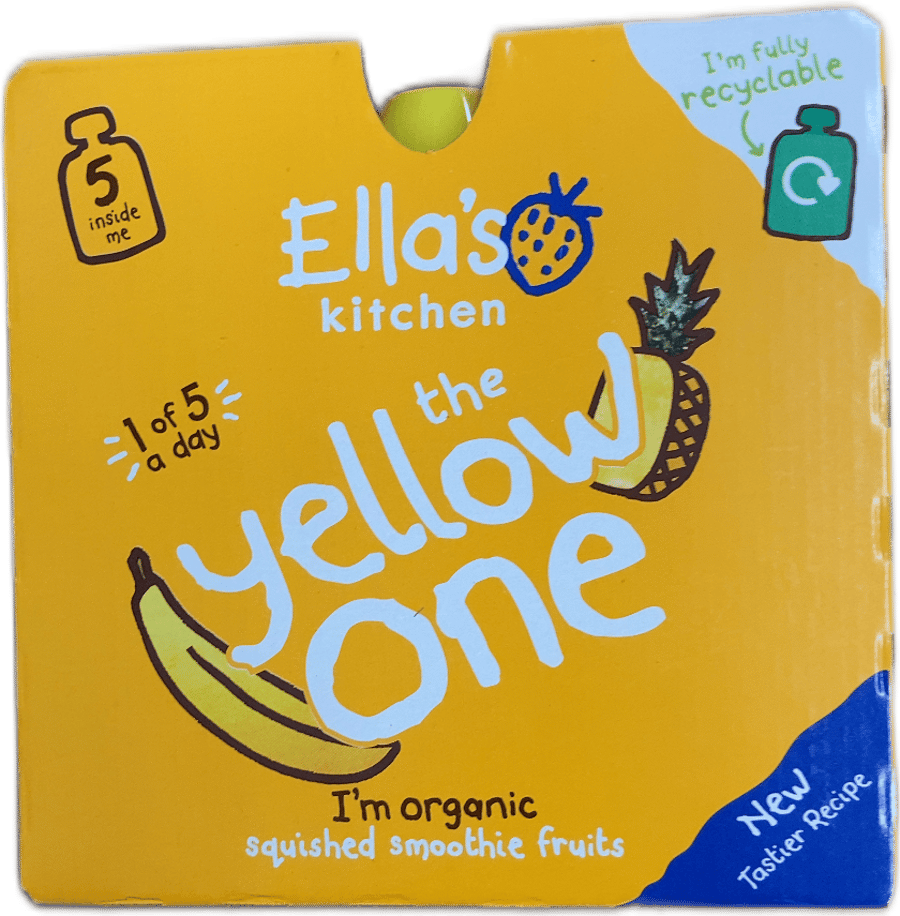 Ella's Kitchen Sá guli lífrænn maukaður ávaxtasmoothie 5 x 90 g