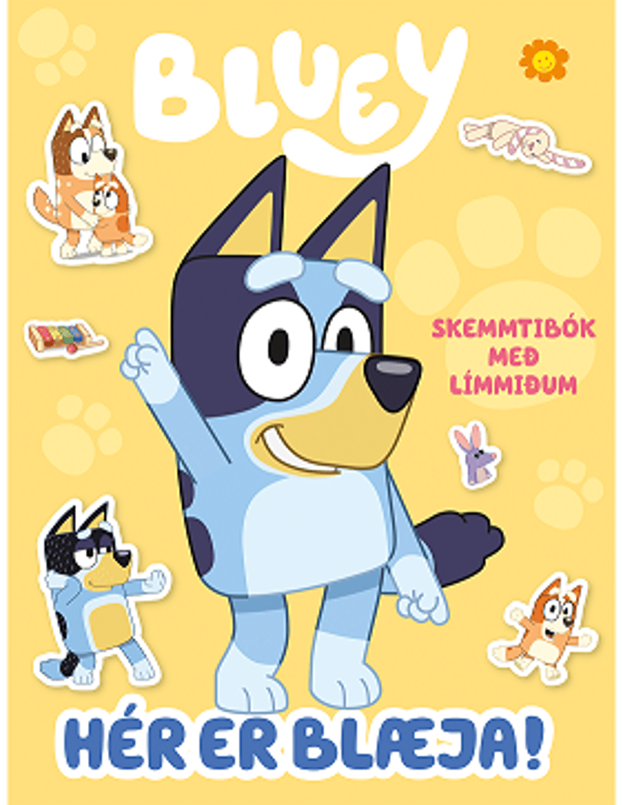 Hér er Blæja: skemmtibók með límmiðum (Bluey)