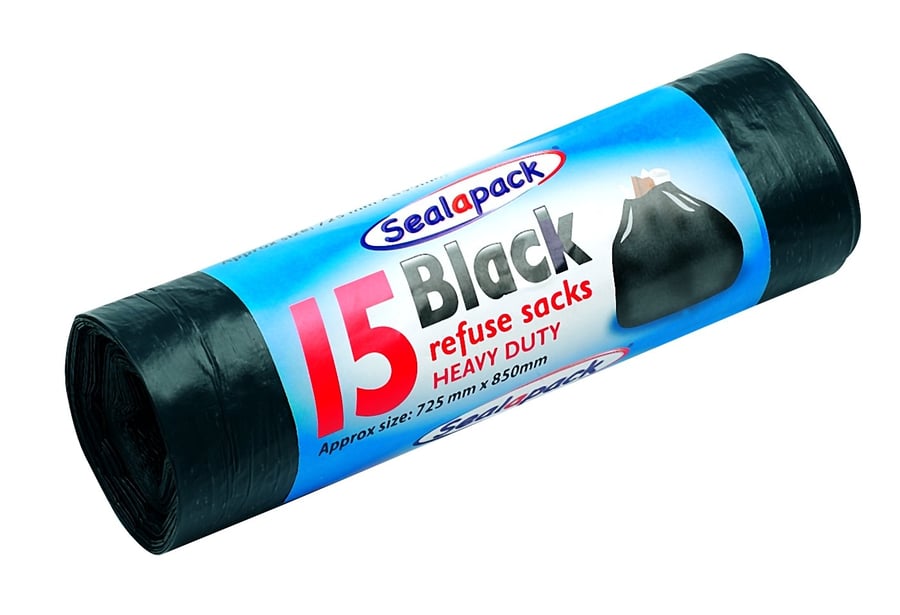 Seal-A-Pack Extra sterkir svartir ruslapokar 15 stk