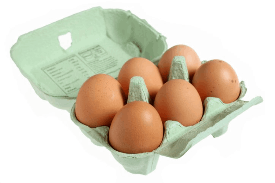 6 Egg í bakka