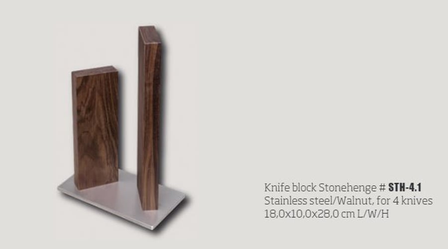 KAI Stonehenge Walnut hnífastandur 2 súlur