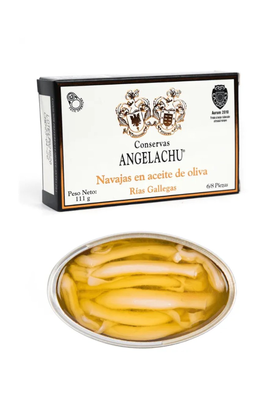 Angelachu hnífskel (Razor clams) í ólífuolíu - 111 gr.