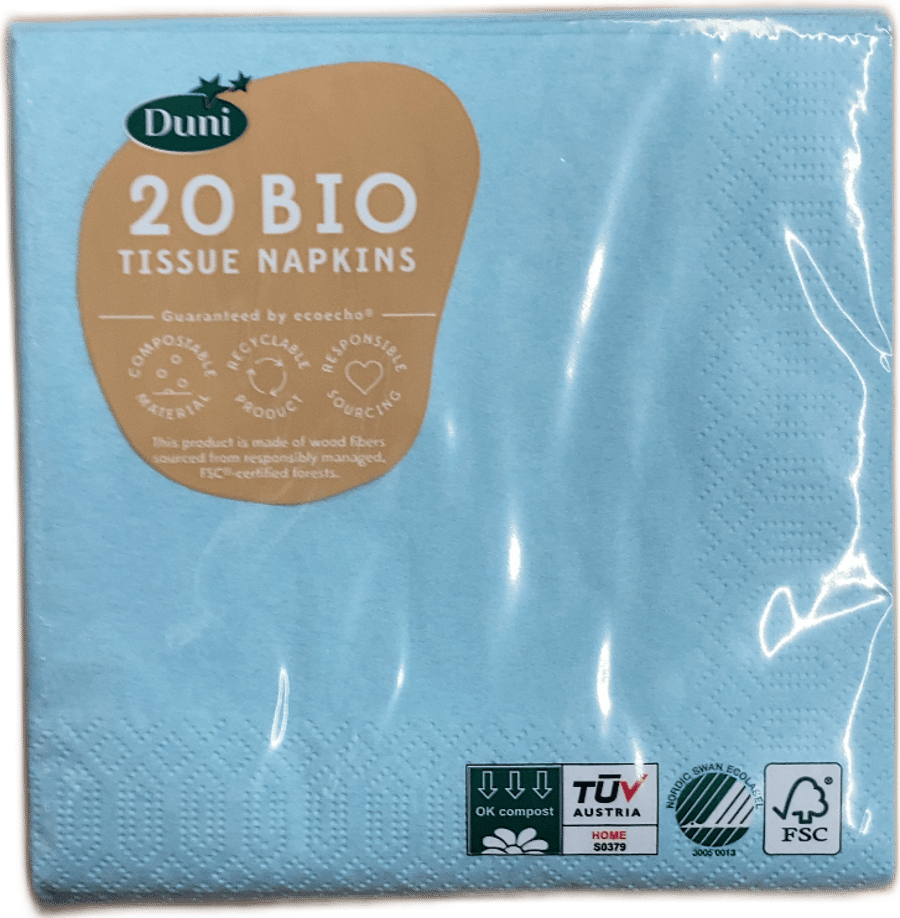 Duni Bio pappírsservíettur myntubláar 20 stk