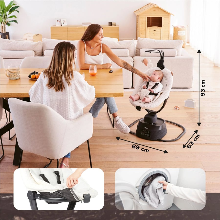 Swoon Evolution Motion Baby Swing – Curl White