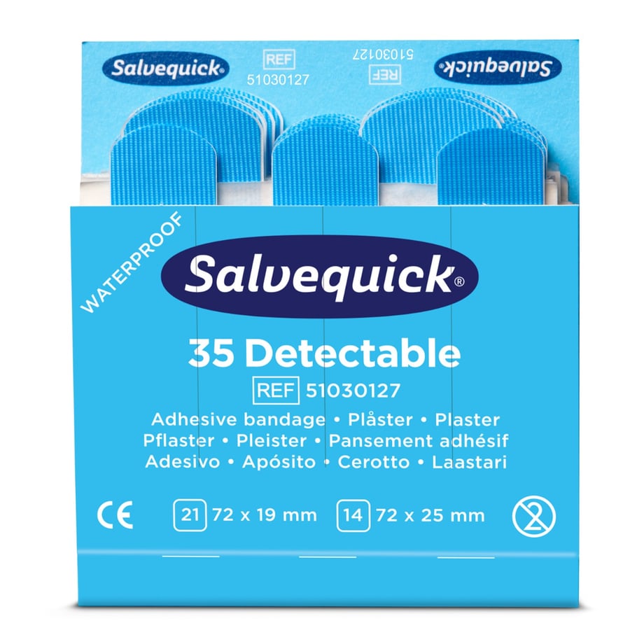 Cederroth Bláir skynjanlegir plástrar, áfylling 6x35 st