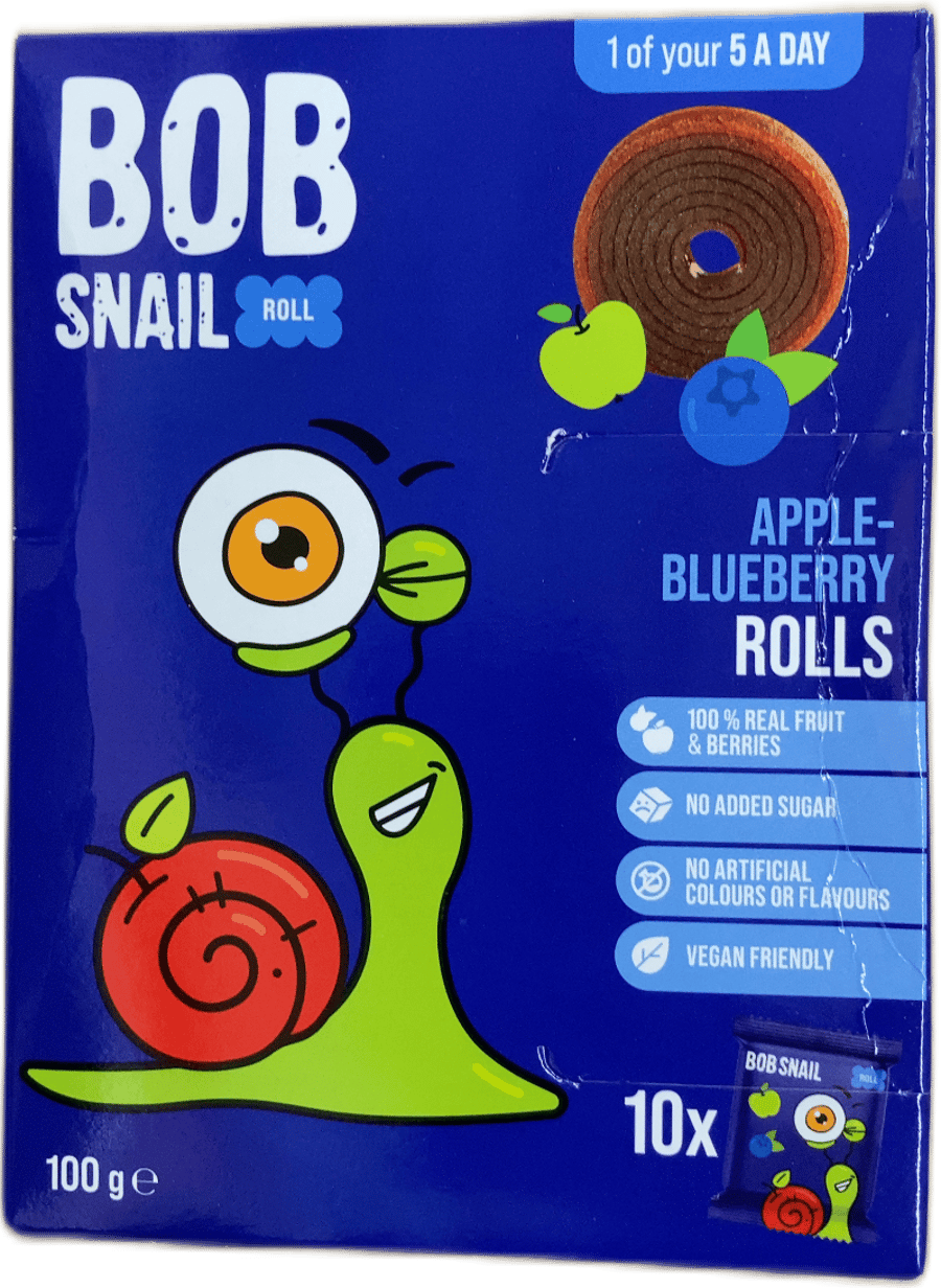 Bob Snail epla- og bláberjarúllur 100 g