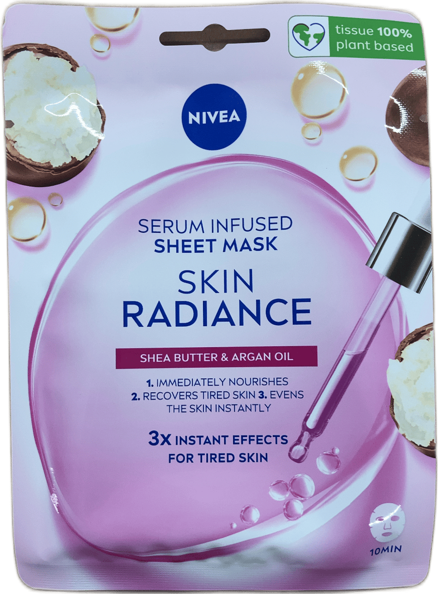 Nivea serum-innrenndur húðljóma-andlitsmaski með sheasmjöri og arganolíu 1 stk
