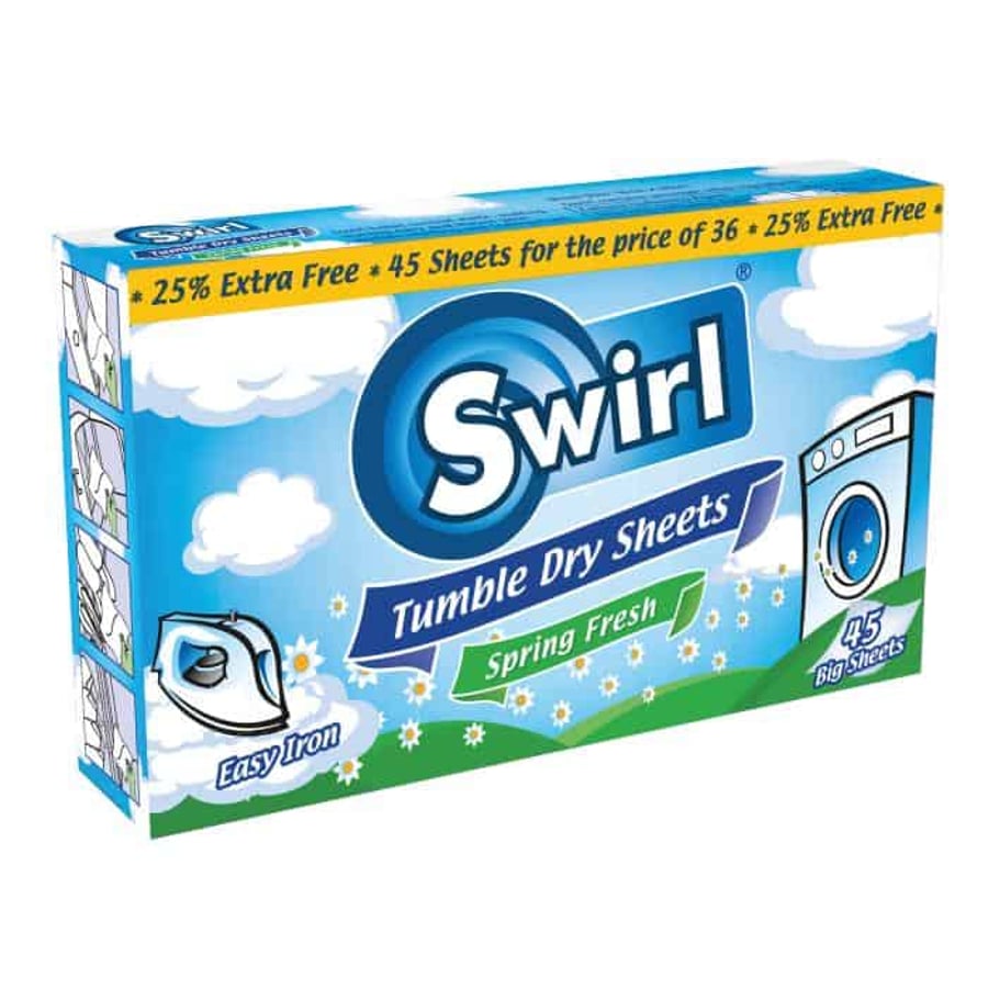 SWIRL arkir í þurrkara með vor ilm 45 stk