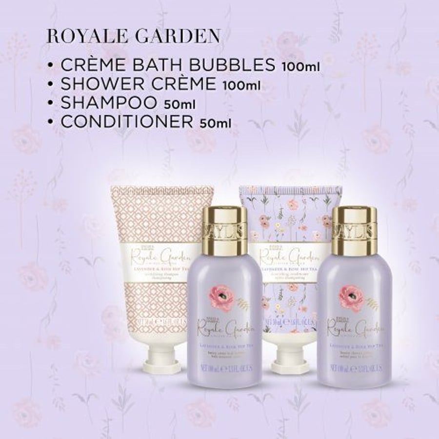 Royale Garden Lúxus Gjafasett með baðvöru í snyrtitösku
