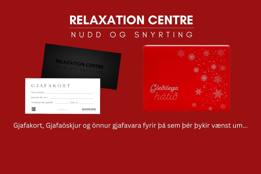 Gjafakort í djúpslökunarnudd ásamt stútfullri gjafaöskju af dekur spa vörum!