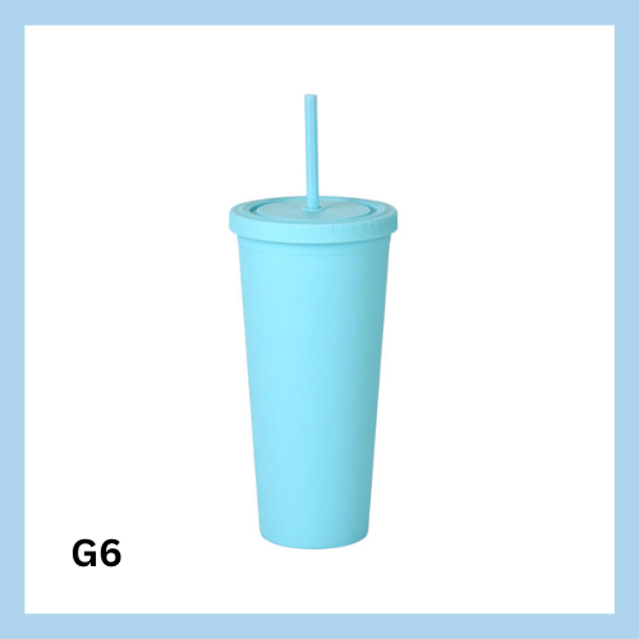 Glas með röri 700ml- 22 litir