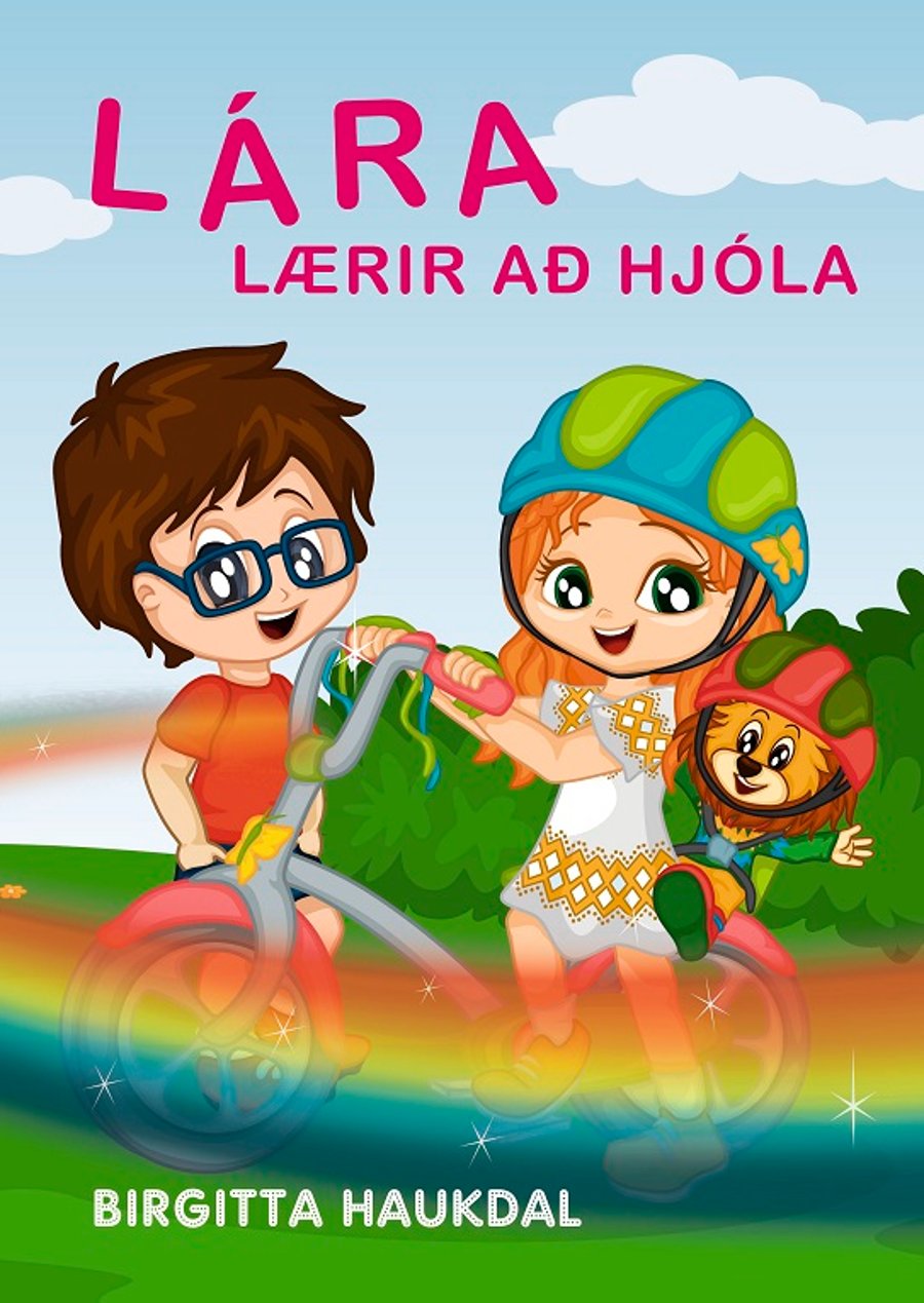 Lára lærir að hjóla