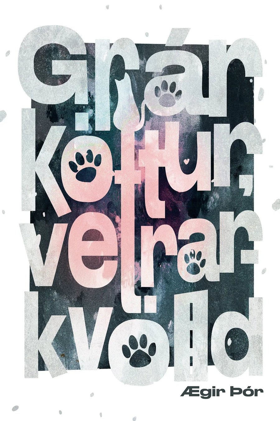 Grár köttur, vetrarkvöld e. Ægi Þór