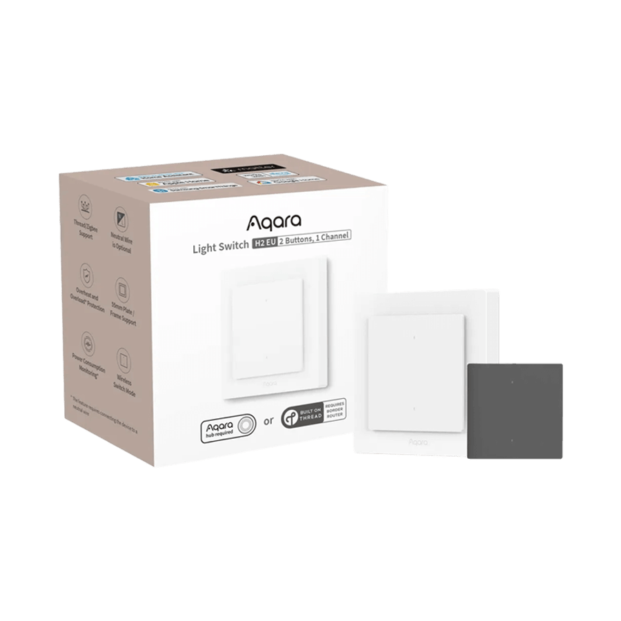 Aqara Light Switch H2 Matter ljósrofi - 2 hnappar