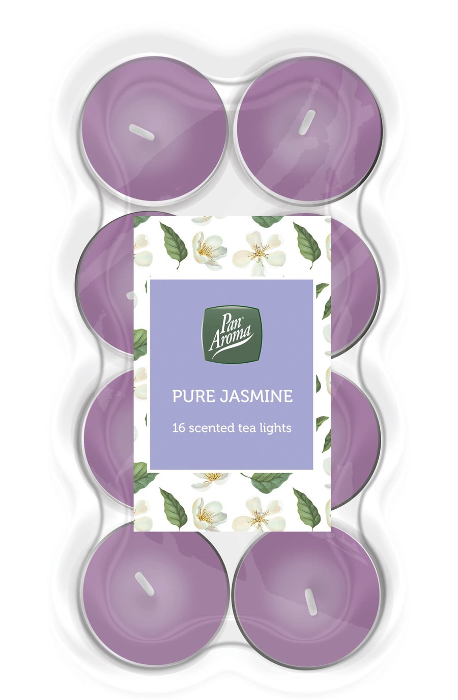 Pan Aroma sprittkerti með ilm af Pure Jasmine 16 stk