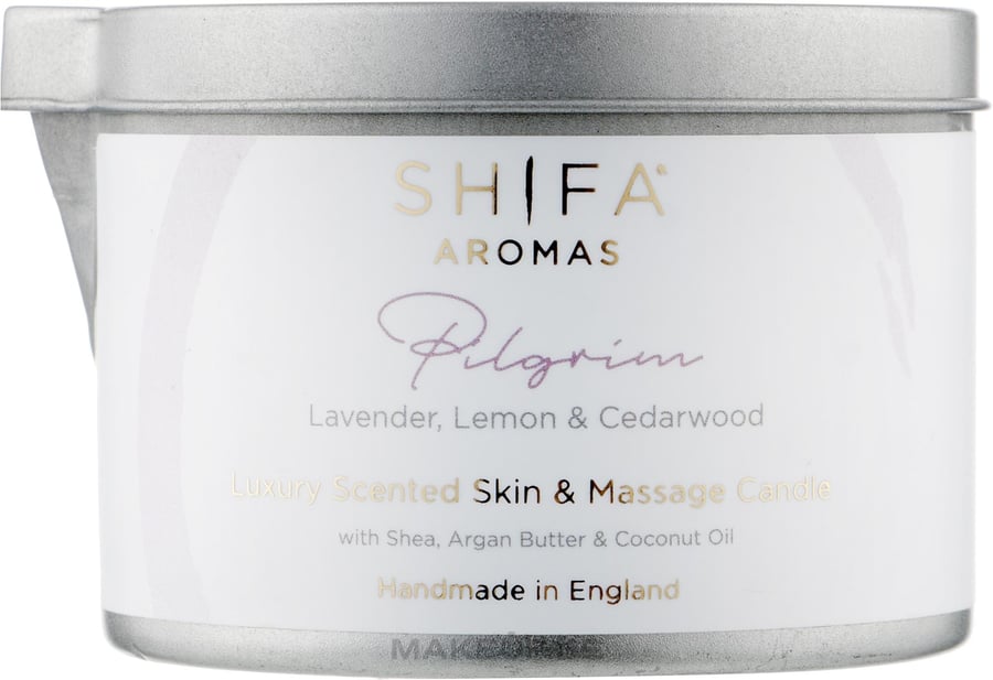 SHIFA Aromas Pilgrim Lúxus nudd ilmkerti