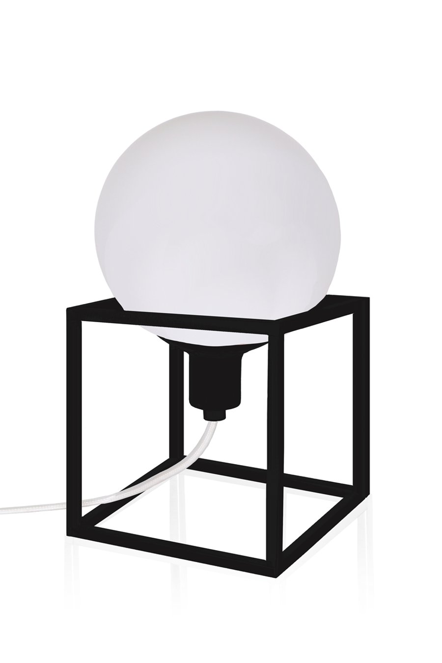 CUBE Svart borðlampi