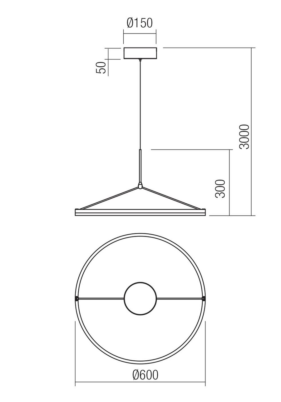 Orbit 60cm hangandi svart