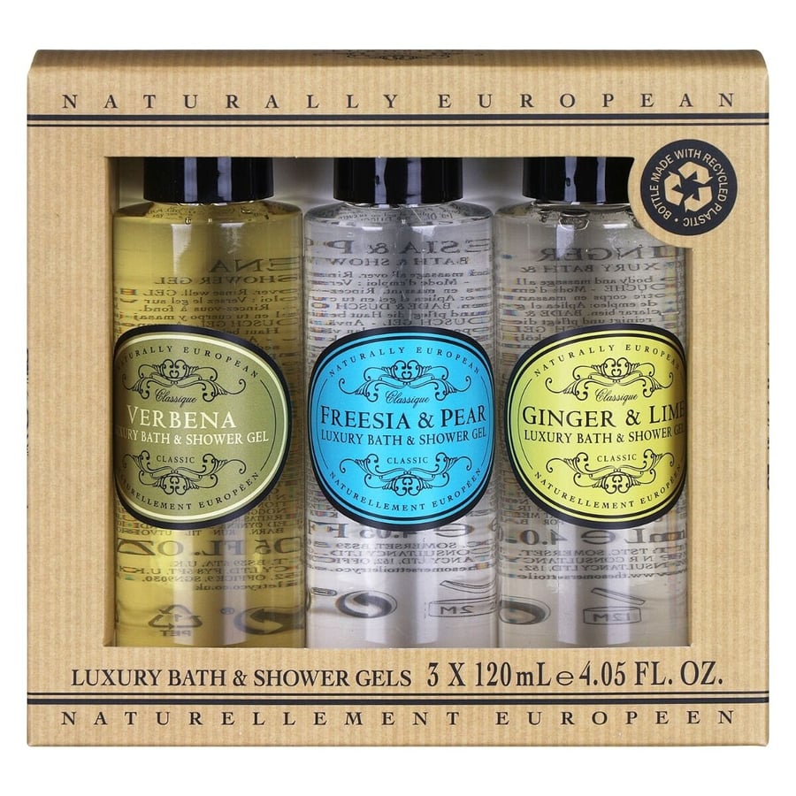 Naturally European Sturtusápur Verbena, Ginger & Lime, Freesia Pear ilmum 3 x 120 ml
