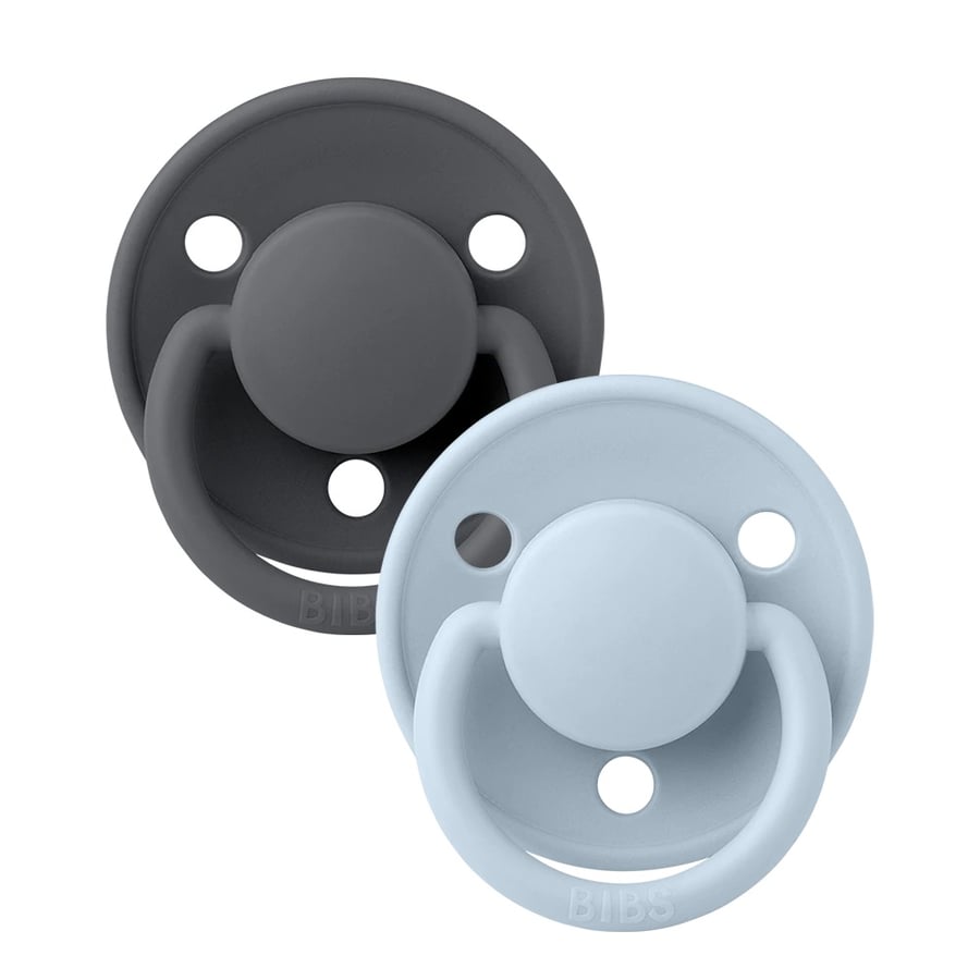 BIBS De Lux Lux Iron/Blue one size 2pk