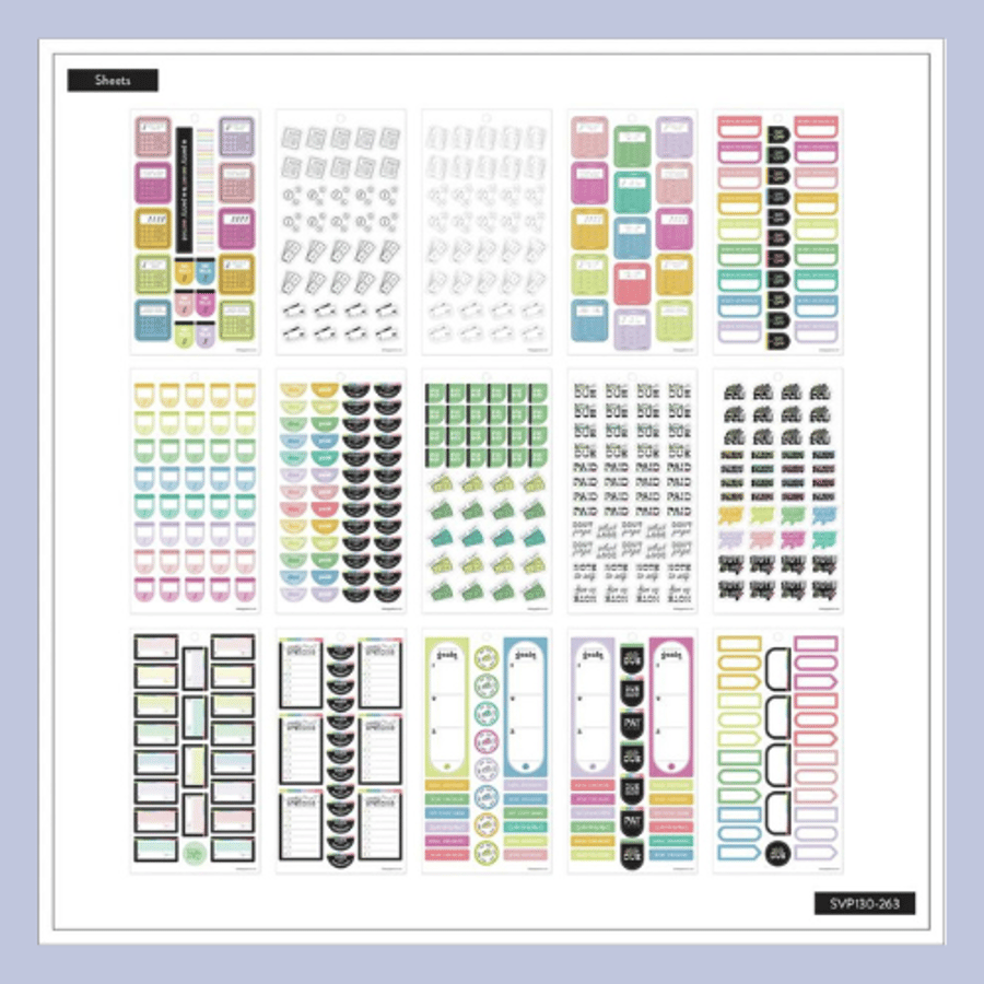 The Happy Planner límmiðar – Bjart fjármál