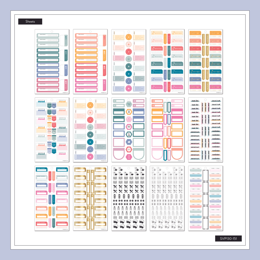The Happy Planner límmiðar – Tékklistar og venjur