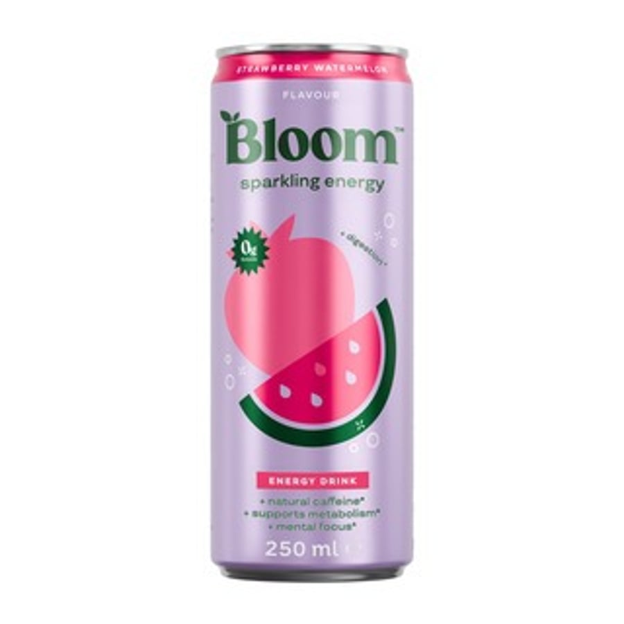Bloom sparkling orkudrykkur jarðarber og sítróna 250 ml