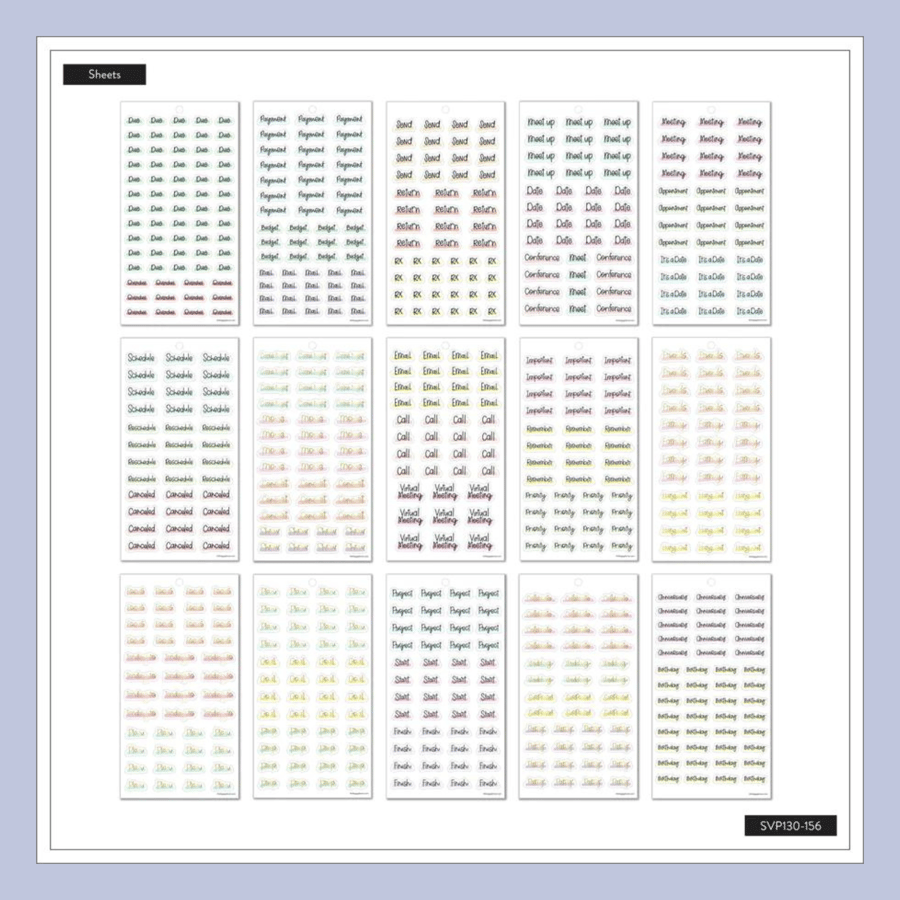 The Happy Planner límmiðar – Daglegar áminningar