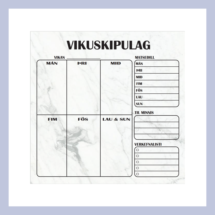Vikuskipulag – segull