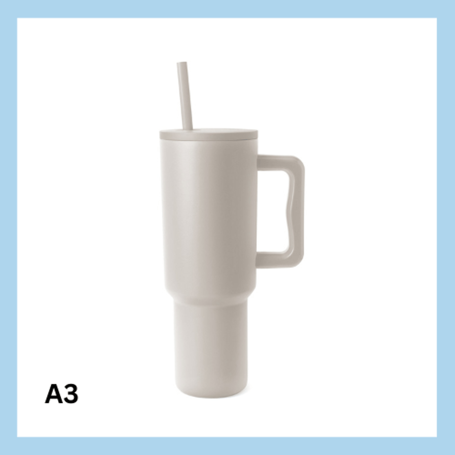 Sérmerktur stálbrúsi með röri 1200ml – 13 litir