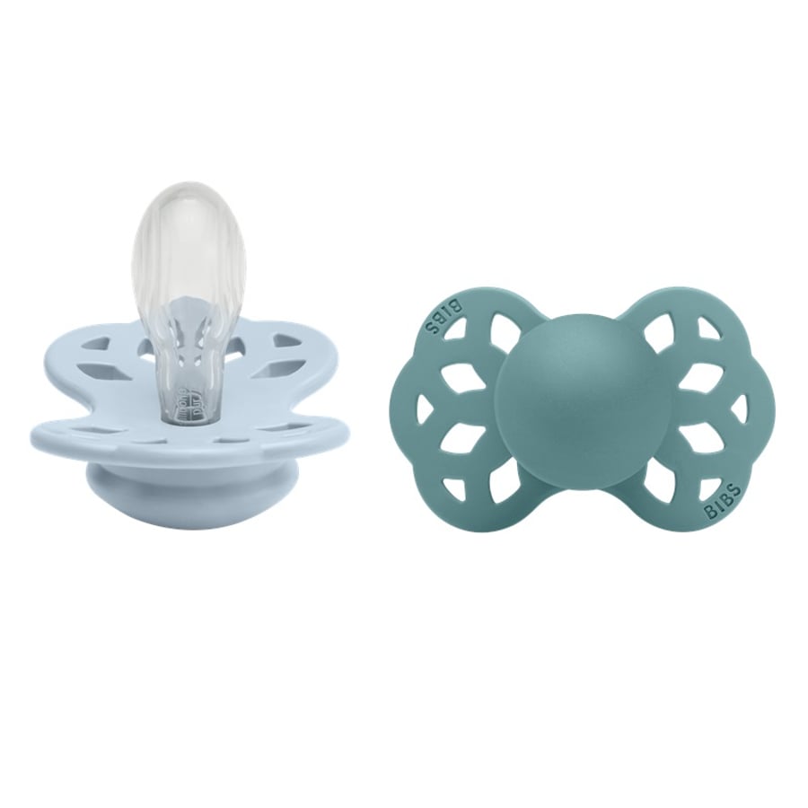 BIBS Infinity Baby blue/Island sea st 2 2 stk
