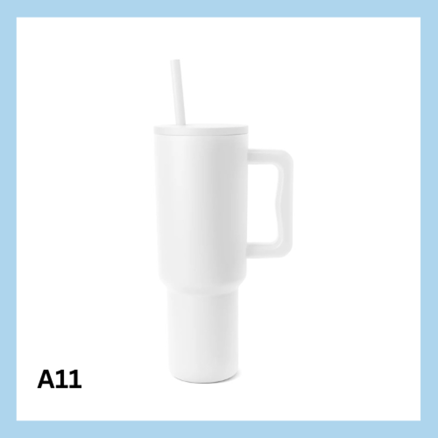 Sérmerktur stálbrúsi með röri 1200ml – 13 litir