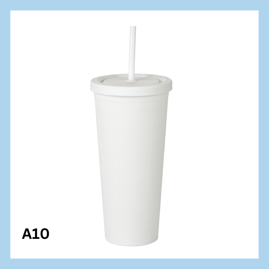 700ml glas með röri – 17 litir - A9