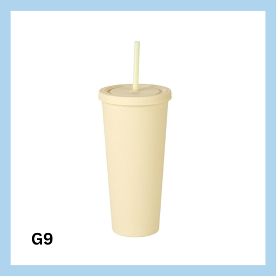 Glas með röri 700ml- 22 litir