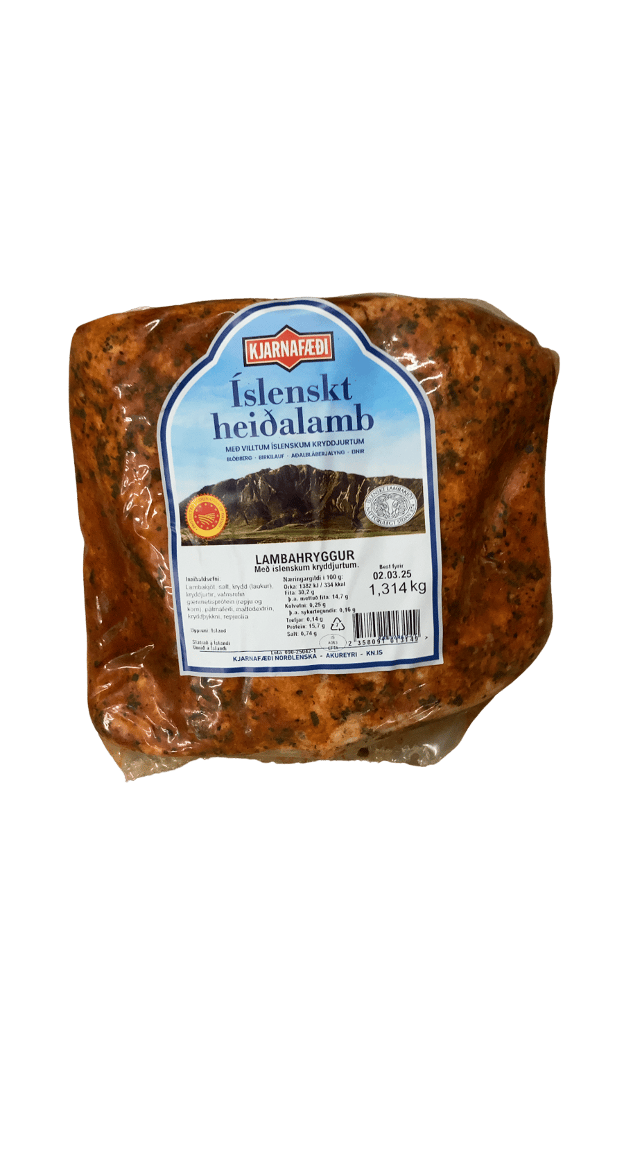 Kjarnafæði Íslenskt Heiðalamb Lambahryggur með Íslenskum Kryddjurtum 1314 g