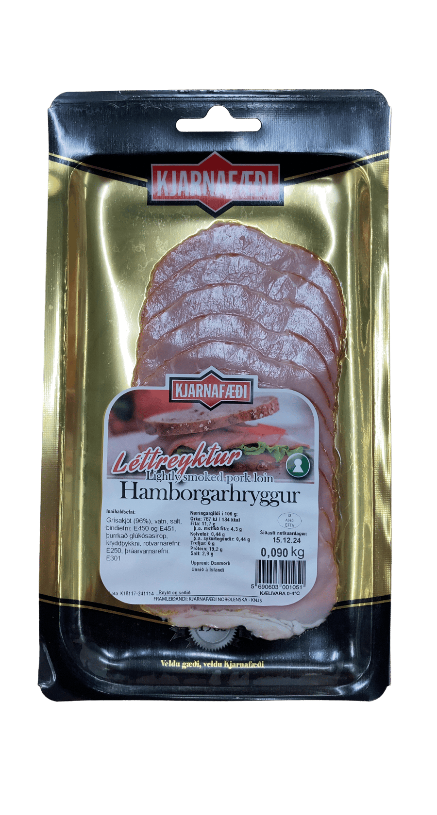 Kjarnafæði Lettreyktur Hamborgarhryggur 90 g