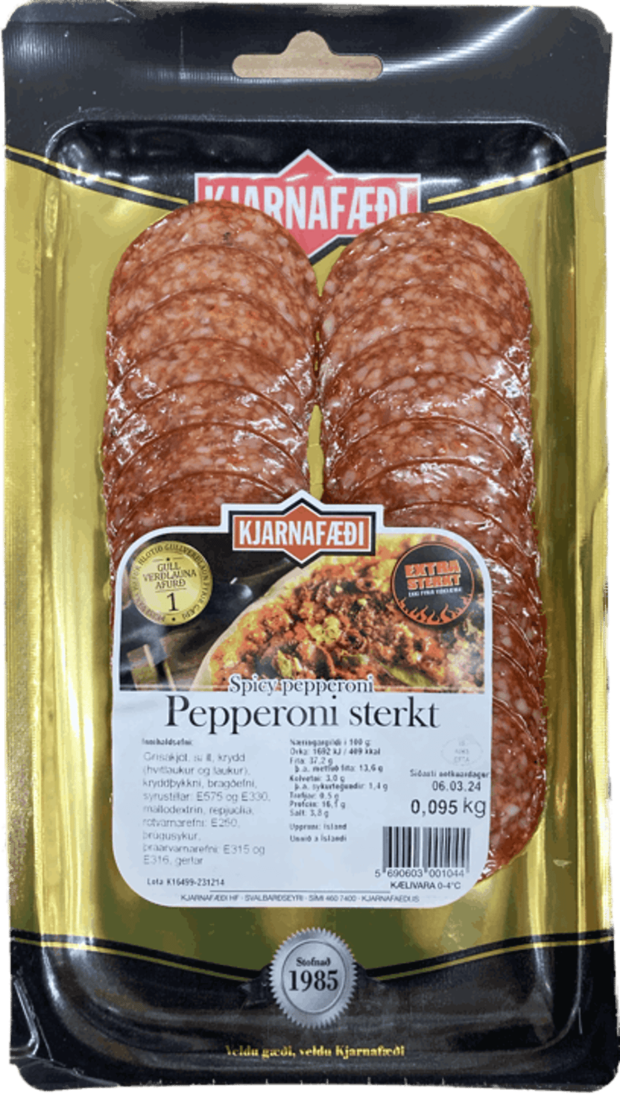 K.f álegg sterkt pepperoni 95 gr