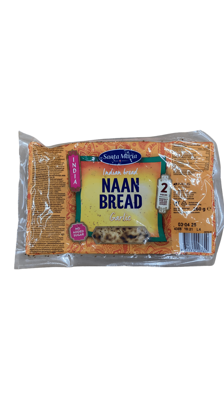 Santa Maria Naanbrauð með hvítlauk 260 g