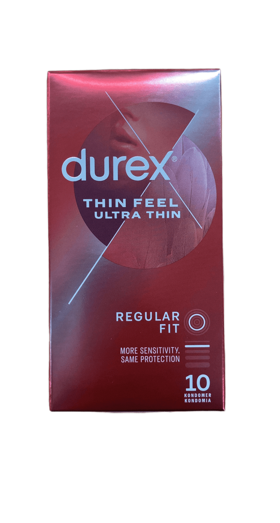 Durex Thin Feel ofurþunnir smokkar, venjuleg stærð, 10 stk