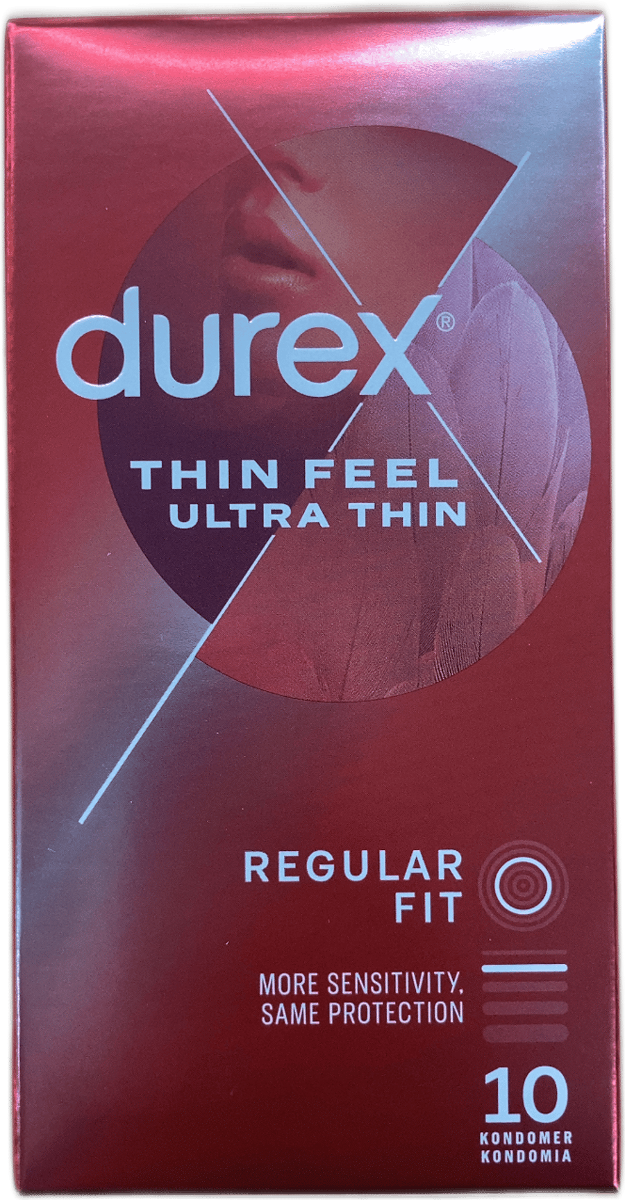 Durex Thin Feel ofurþunnir smokkar, venjuleg stærð, 10 stk