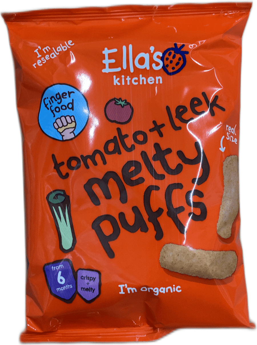 Ella's Kitchen lífrænir bráðnandi púðar með tómötum og blaðlauk 20 g