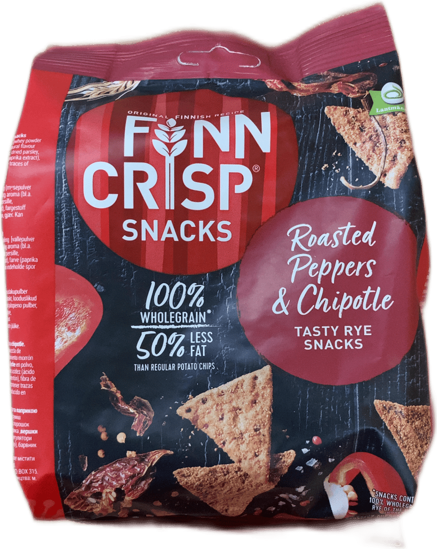 Finn Crisp ristaðar paprikur og chipotle bragðgóðir rúgsnakkar 150 g