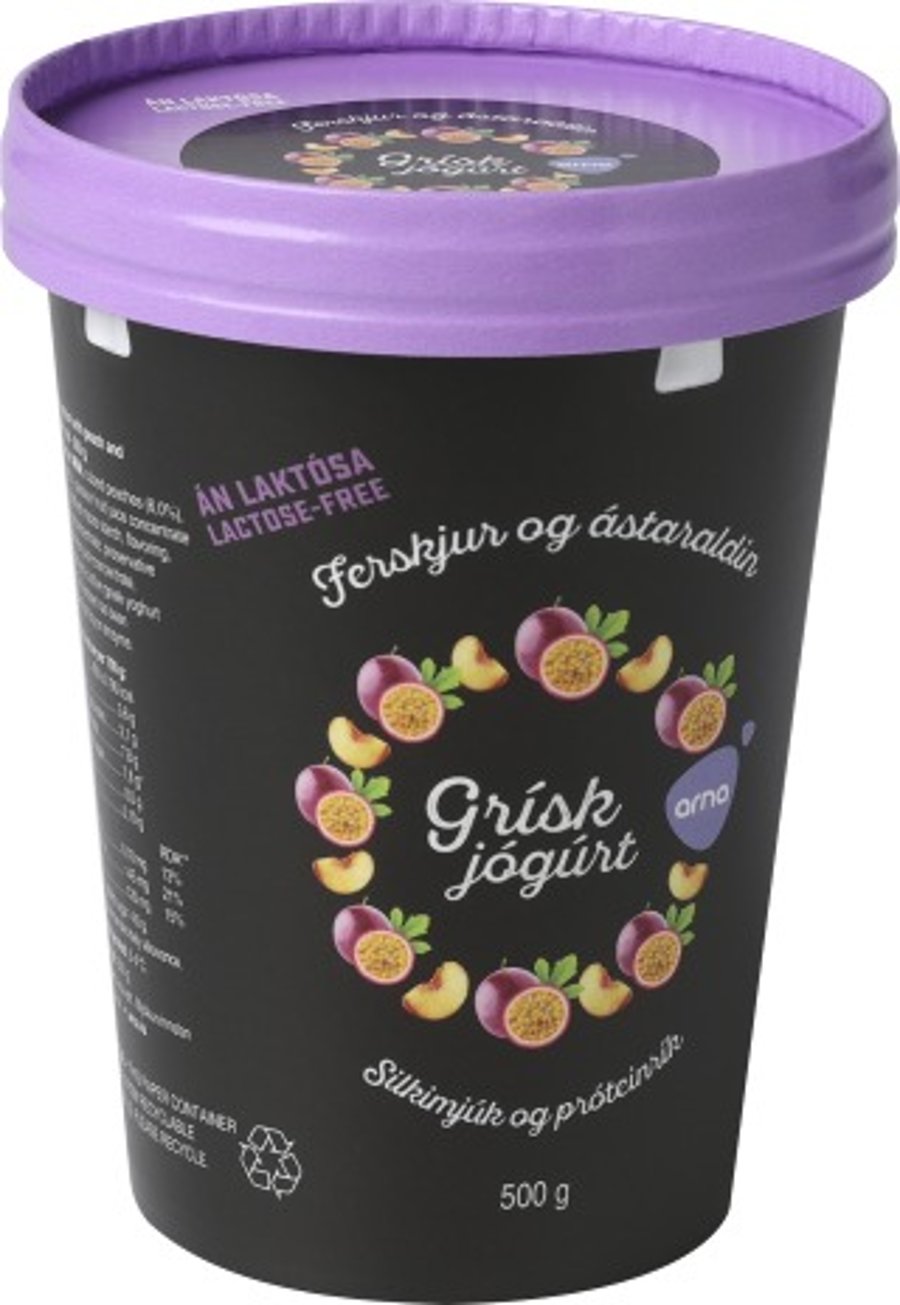 Arna grísk jógúrt með ferskju og ástaraldin 500 g