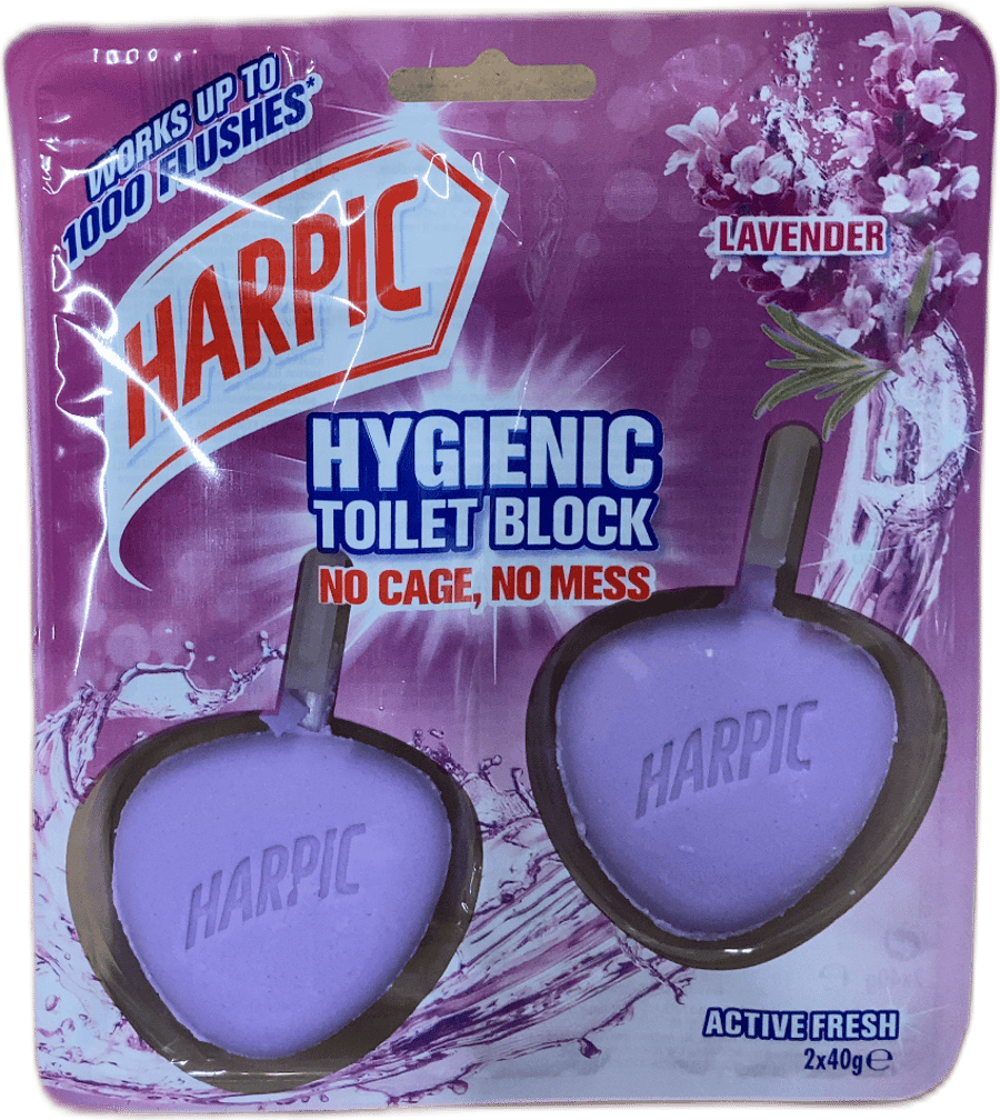 Harpic Active Fresh Lavender hreinlætis salernisblokk 2 x 40 g