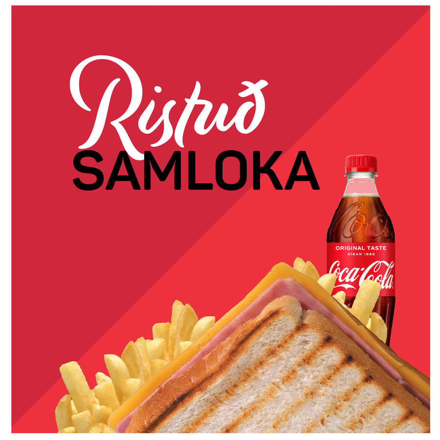 Tilboð - 4 - Samloka með skinku og osti, franskar og kók