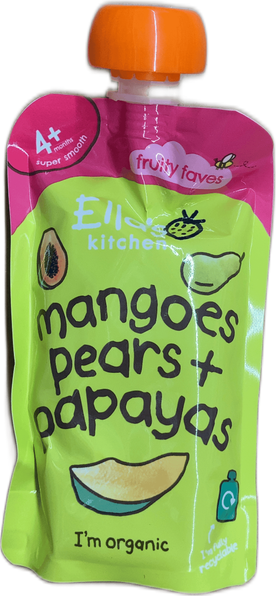 Ella's Kitchen lífrænar perur, papajur og mangó 120 g